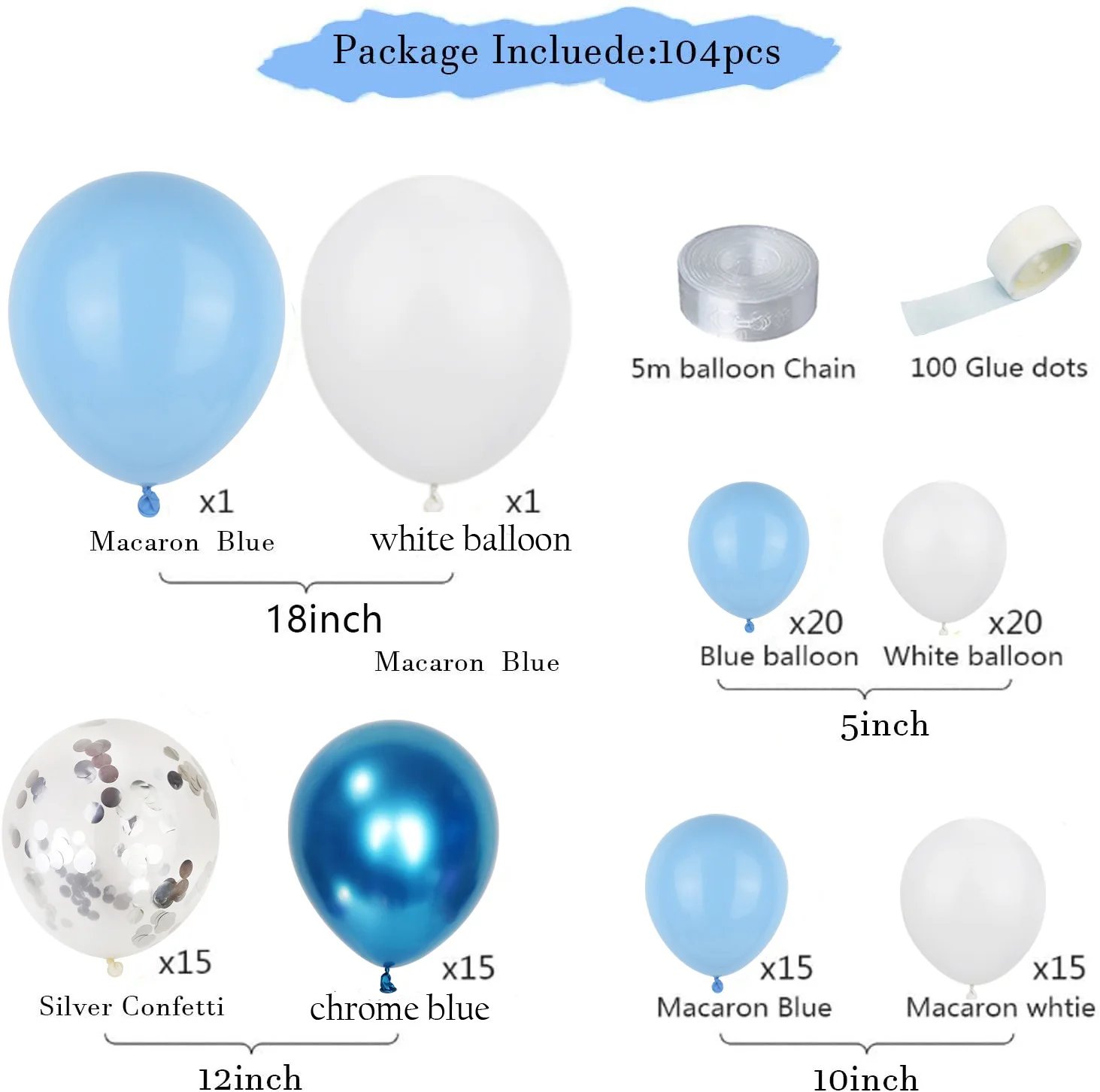 Globo de l&aacute;tex azul oc&eacute;ano Macaron para ni&ntilde;os y ni&ntilde;as, decoraci&oacute;n para fiesta de cumplea&ntilde;os, suministros para fiesta de baby Shower, decoraci&oacute;n de la casa-4