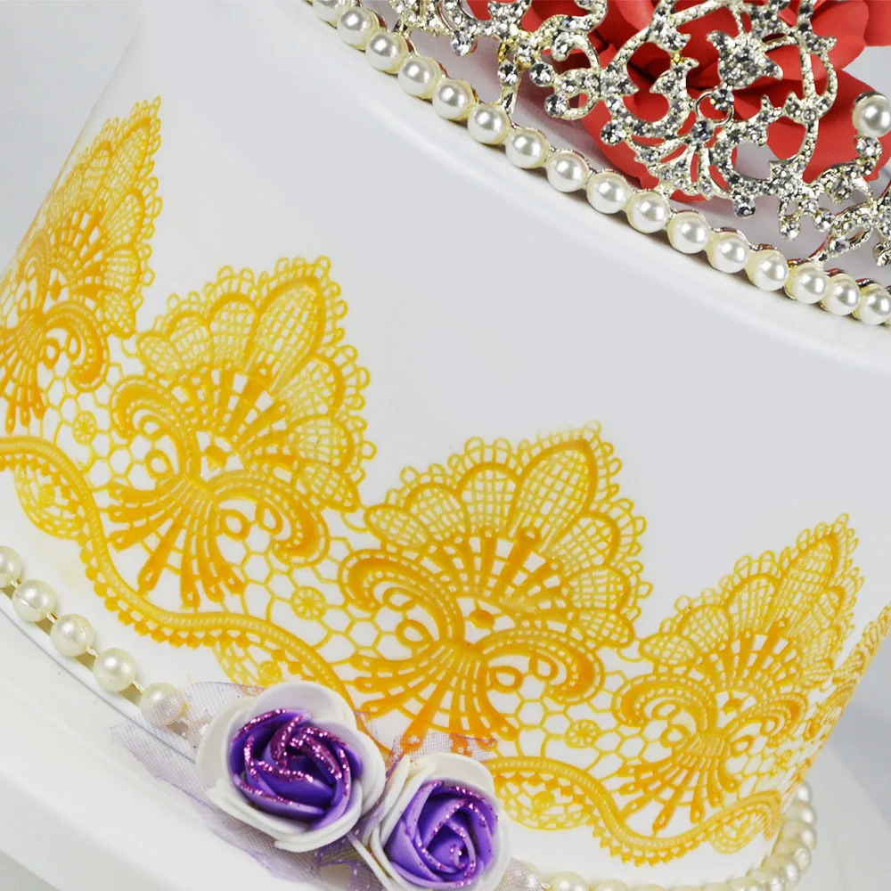 Новая корона кружевной коврик силиконовая форма для помадки торта инструменты