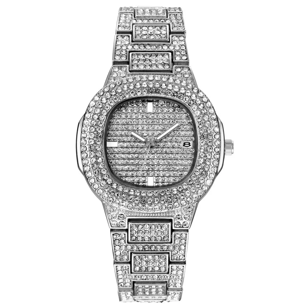 women silver no box Модные квадратные мужские часы, деловые водонепроницаемые кварцевые наручные часы из нержавеющей стали для женщин и мужчин, мужские часы erkek kol saati - Цвет: women silver no box