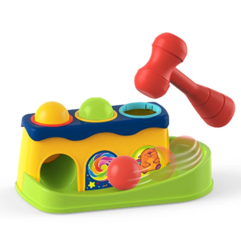 

50LE Track Ball Toy Pounding Toy with Color Recognition Realistic Hammering Toy Play Set for Toddler Preschool Early Learning