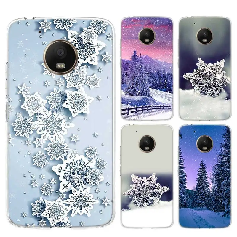 

Winter Snow Flowers Case For Motorola G7 G9 G8 Power Soft TPU Cover Moto G6 Play G5S G5 E5 E6 Plus Coque Shell
