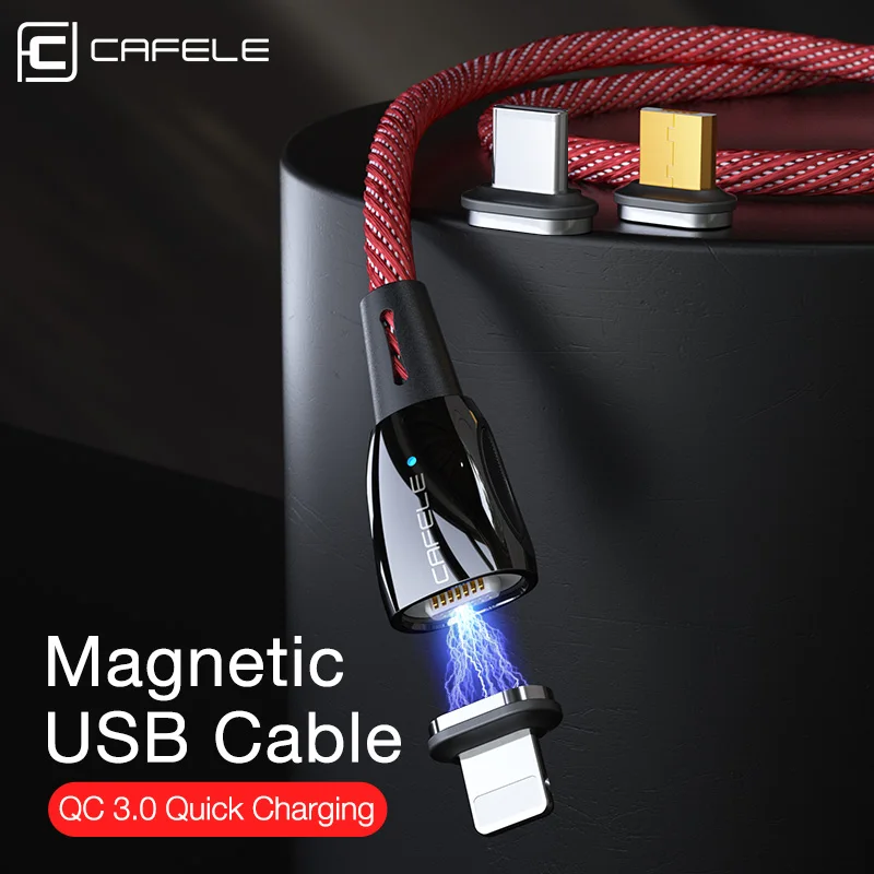 Cafele новейший QC 3,0 Магнитный Micro USB кабель для iPhone Магнитный usb type C зарядный кабель для Xiaomi huawei магнитное зарядное устройство