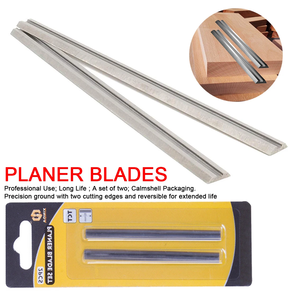Cuchillo Reversible para carpintería, Cuchillas de acero de alta velocidad, hojas para cepilladora de madera eléctrica Industrial reemplazable