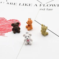 6pcs 8pcs 3d bow bear resin charms pendant cabochon for earring keychain diy decoration fashion jewelry accessories 20x15mm