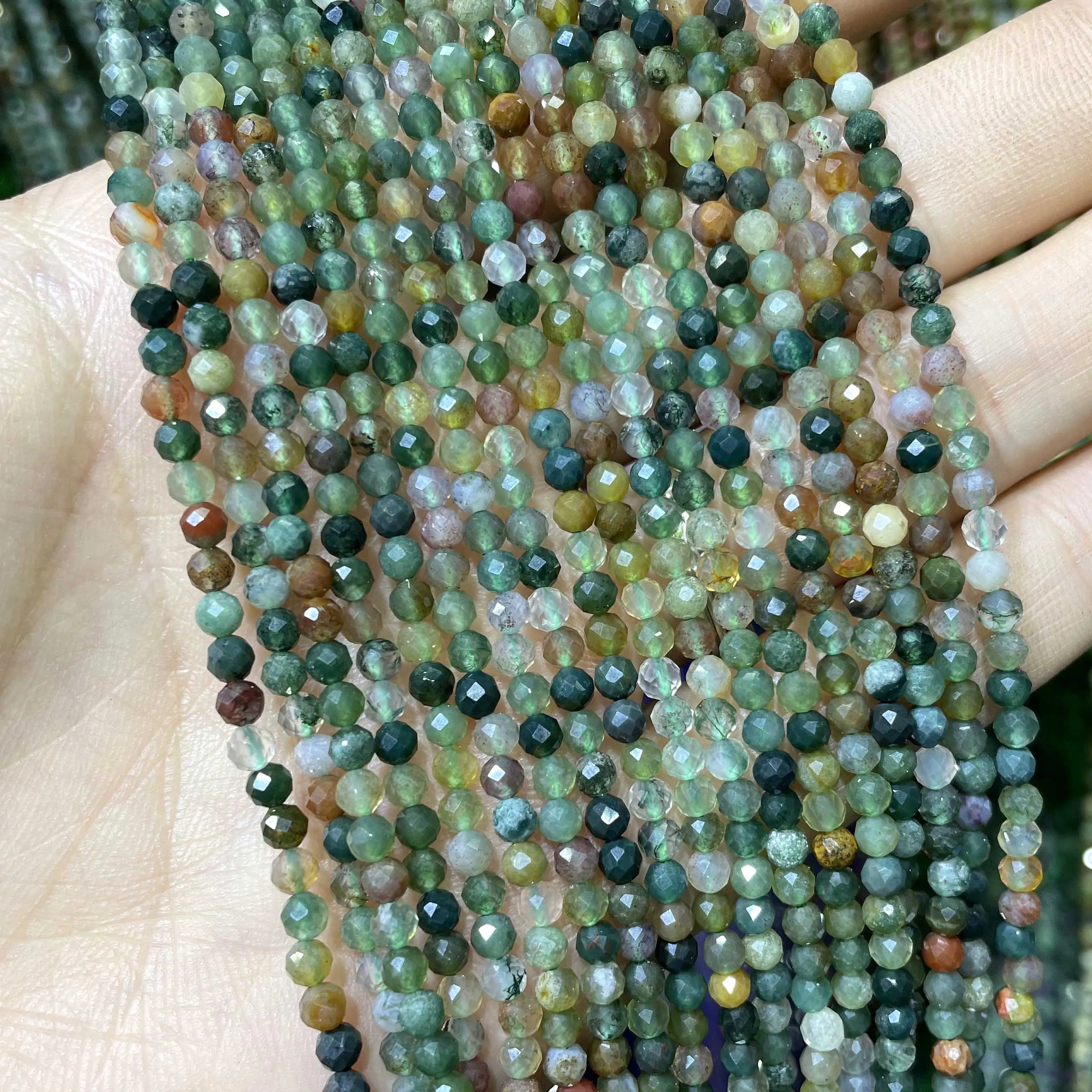 Для детей 2 3 4 мм природных граненые индийские Агаты камень свободные каменные