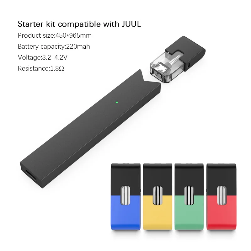 Начальный набор Vape Pod с керамической катушкой, системой индикации мощности LED и аккумулятором 220 мАч, ручкой для электронных сигарет. ВС W01 набор.