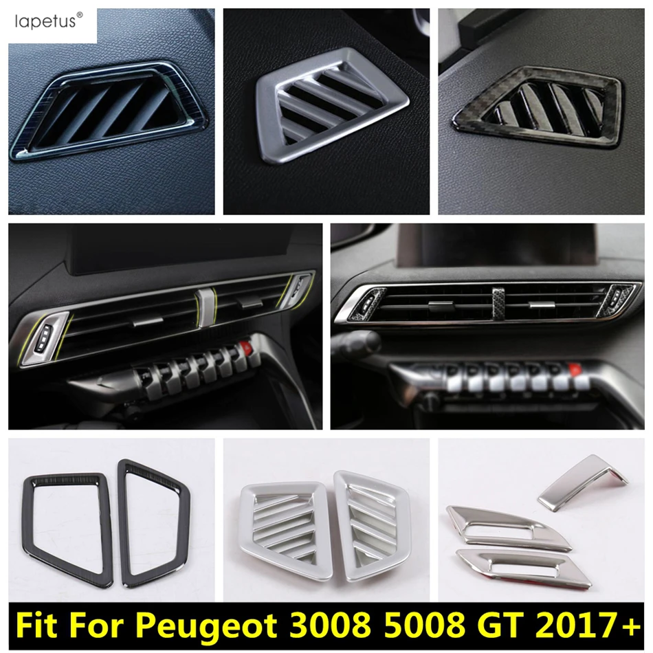 

For Peugeot 3008 5008 GT 2017 - 2022 Front Dash Board AC Air Vent Outlet Decor Cover Trim Stainless Steel Accessories Interior