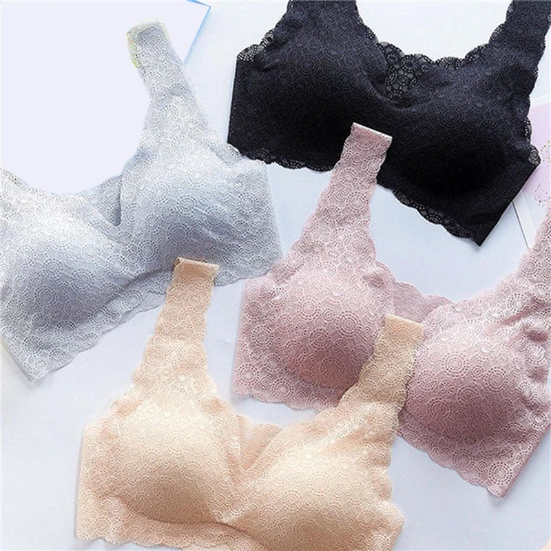 

Женские кружевные бюстгальтеры, бесшовный бюстгальтер пуш-ап, дышащий Удобный бюстгальтер для сна, 2021