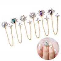 1pcs nail art rhinestone 1714mm diamond super flash nails 3d decoration charms gold silver tassel ornament pendant rhinestones