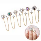 1 шт. Стразы для дизайна ногтей 17*14 мм алмазные супер флэш-ногти 3D украшения Подвески Золотое серебро украшение с кисточкой кулон стразы s