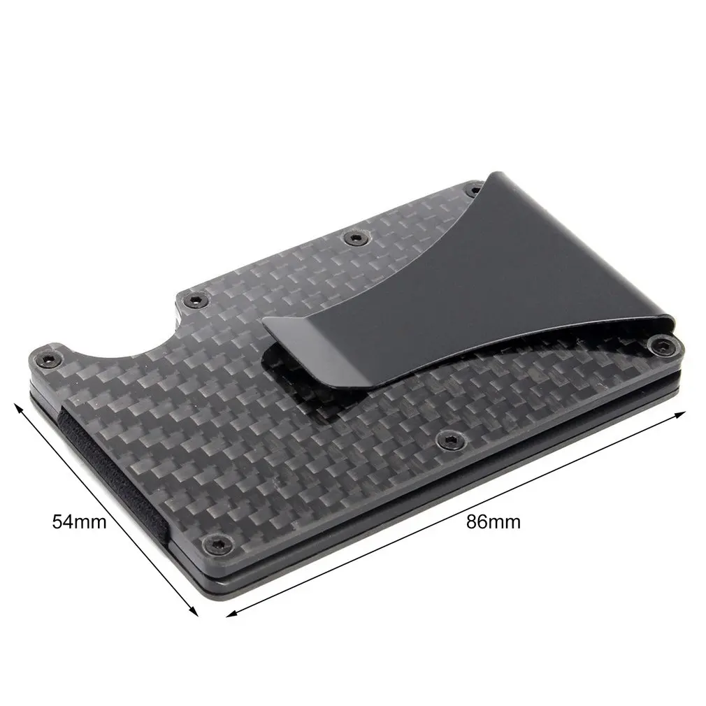 

2019 New Men Card Holder Slim Carbon Fiber Credit Card Holder Metal Wallet Anti Scan Function Hold Card Coins Cash
