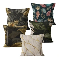 golden garden pillow cover home decoration 4040 4545 plant pillowcase black white for living room linen cushion cover