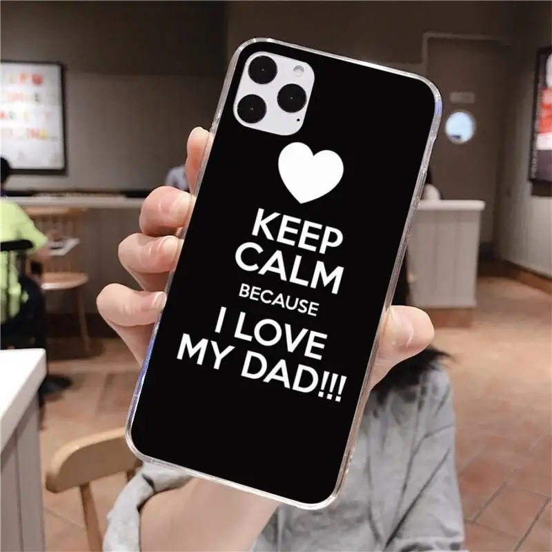 Милый блестящий чехол для телефона с надписью I love my dad iPhone 11 pro XS MAX 8 7 6 6S Plus X 5S SE 2020 XR