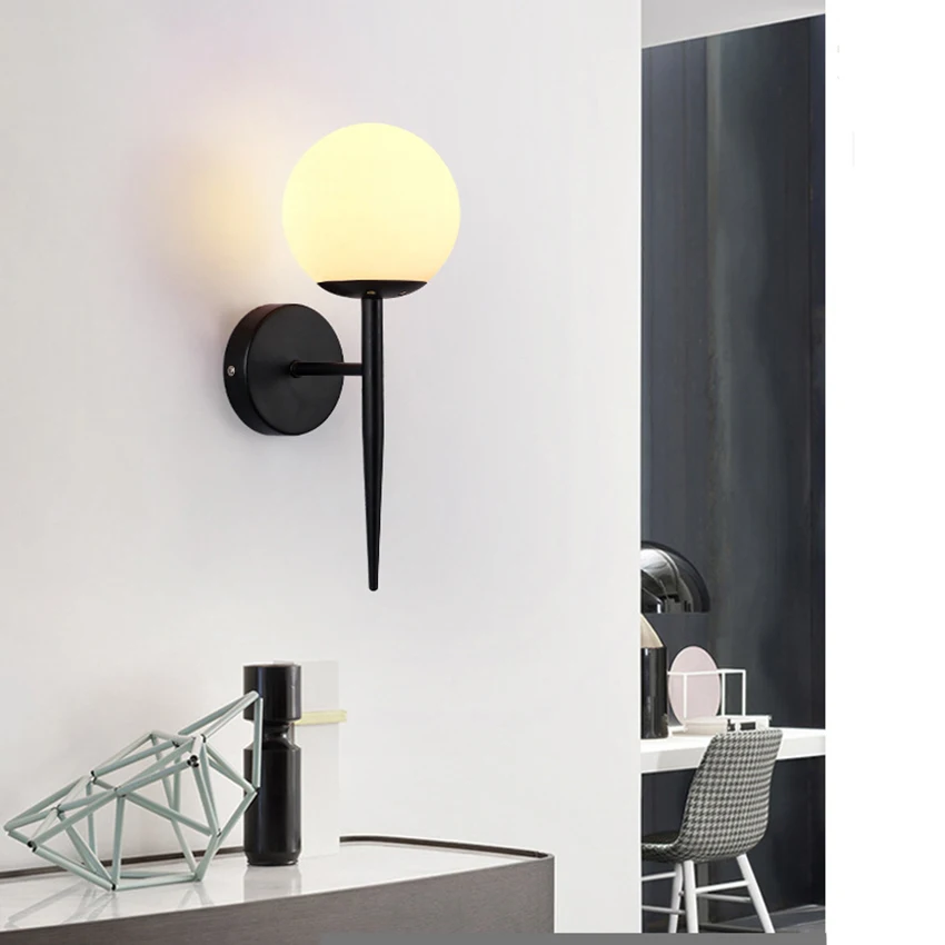 Скандинавский светодиодный стеклянный светильник с молекулой фасоли настенный