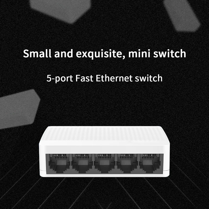 GLVISION GLS105 5 портовый Настольный Ethernet коммутатор 10/100 Мбит/с авто Согласование RJ45