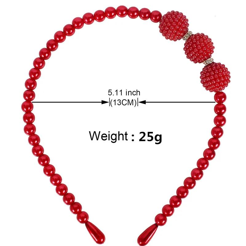 

New Style Imitation Pearl Headwear Pearl Ball Set Diamond Manual Bead Hair Hoop