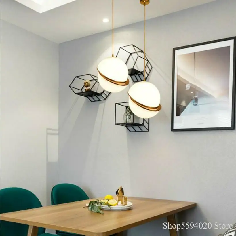 Светодиодный подвесной светильник в скандинавском стиле стеклянный шар лампа