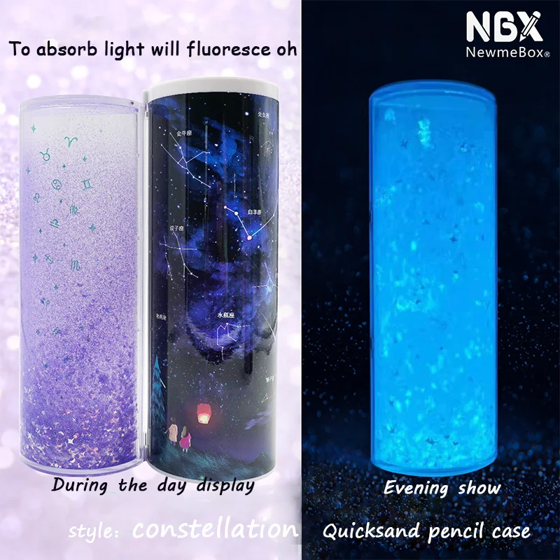 NBX Блестящий светящийся чехол карандаш Bling Quicksand многофункциональная коробка для