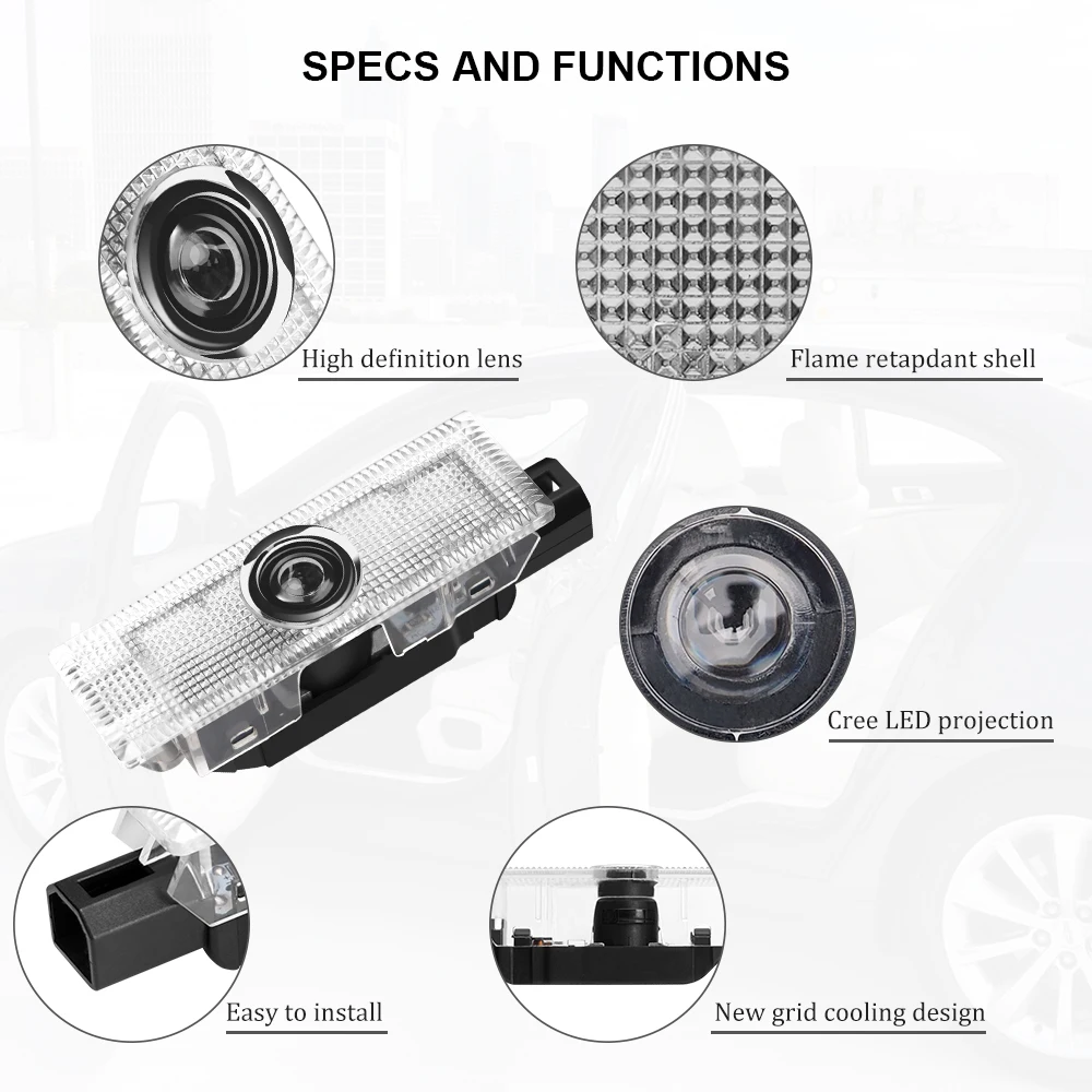 2 шт. автомобиль логотип светильник двери автомобиля для Dodge Challenger charger