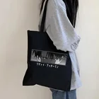 Холщовая Сумка для покупок с аниме атака на Титанов для девочек, Милая Черная вместительная винтажная дамская сумочка на плечо в стиле Харадзюку