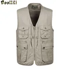 Жилет мужской из хлопковой ткани, с несколькими карманами, большого размера