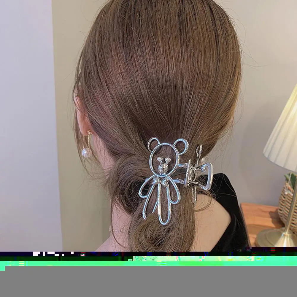 

Зажим в виде медведя, зажим для волос, зажим для волос, милый Рождественский подарок из металлического сплава для дочери и девушки N6H2