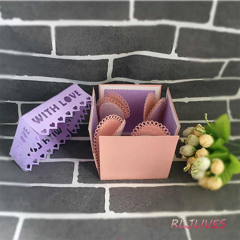 Heart Explosion Box металлические трафареты для пресс формы DIY Скрапбукинг штамп/фото