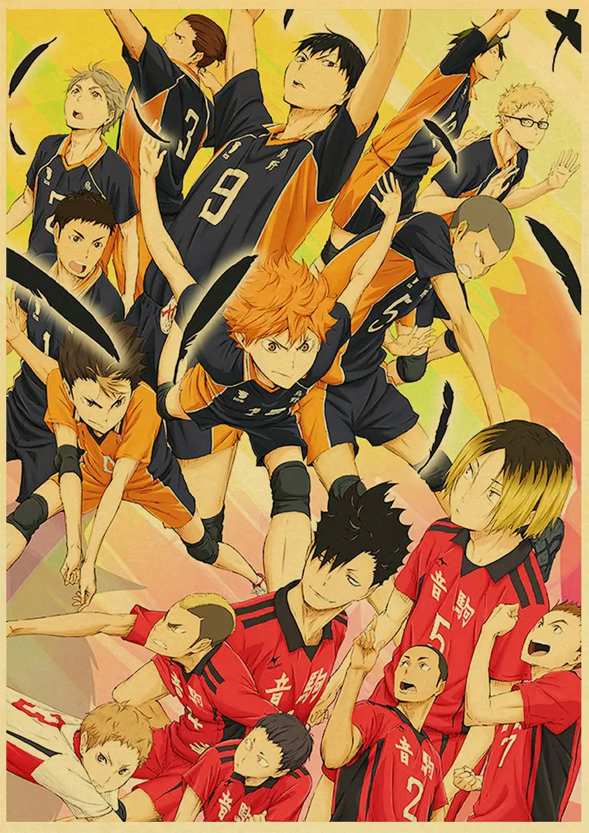 Винтажное Японское Аниме Haikyuu! Ретро постер крафт бумага высокое качество