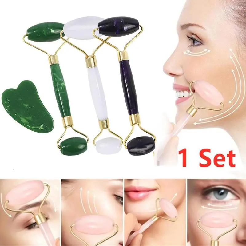 

Face Massage Imitation Jade Resin Roller Double Chin Remover Beauty Wrinkle Care Slimming Lifting Firming Promote Absorption