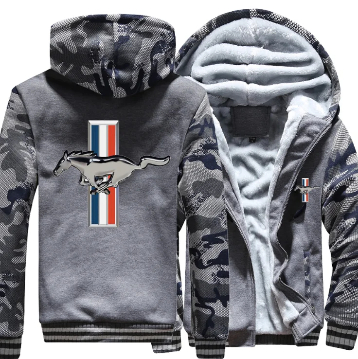 

NEW For MUSTANG Fleece Cotton Coats Liberalism Winter Zipper Print Mens Hoodies Jacket MC Thicken Sweaterwear 2