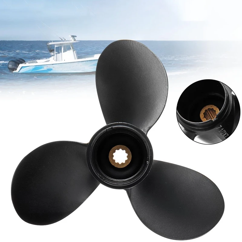 

7 1/2 x 7 Outboard Propeller for Suzuki Engine 4-6HP 58110-91JN0-019 Marine Propeller 10 Spline Tooth 3 Blades