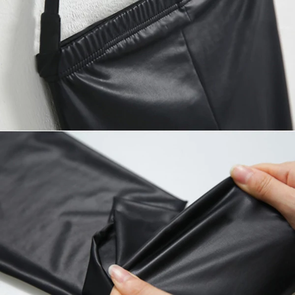 

Faux Leather Leggings Sexy Women Leggins Thin Black Leggings Stretchy Leggins Push Up,L