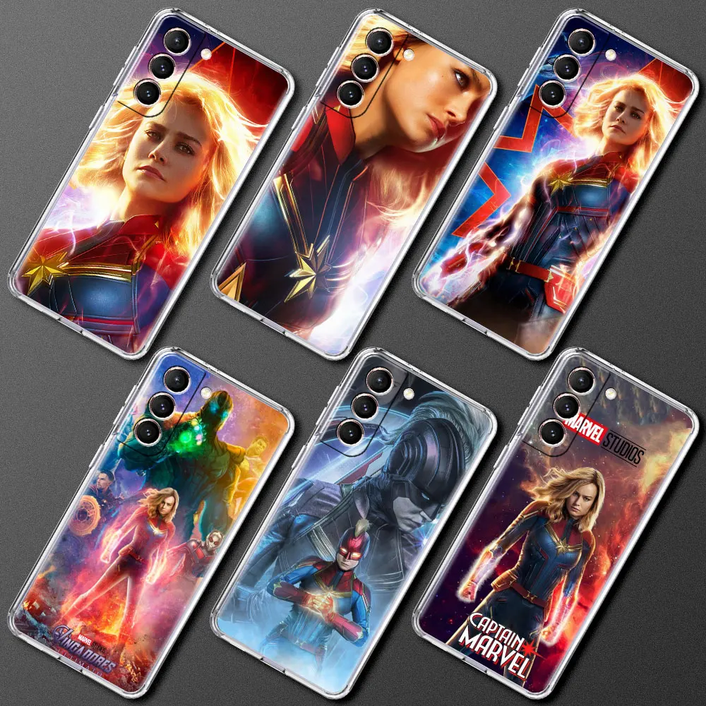 

Captain Marvel Avengers Clear Soft Phone Case For Samsung Galaxy S20 FE S21 Ultra S10 Lite S9 Plus A12 A50 A51 A52 Back Cover