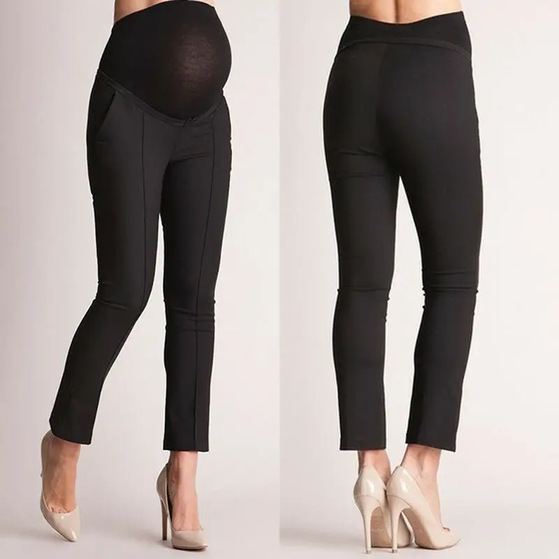 Pantalones el&aacute;sticos de protecci&oacute;n para el vientre, Leggings de maternidad para embarazadas, pantalones de tubo informales-4