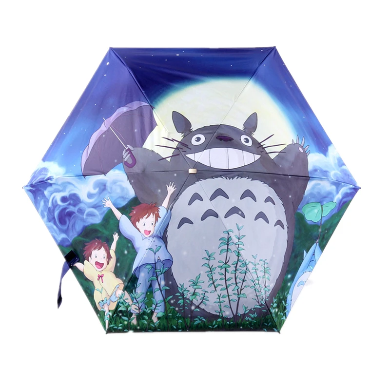 Мини-зонт от дождя и солнца Totoro в стиле аниме 5 сложений портативный компактный