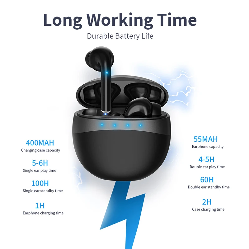 

TWS Bluetooth 5.0 Earphones Touch Control Wireless Headphone Hifi Headset Bass Earbuds with Charge Box for Sports Business