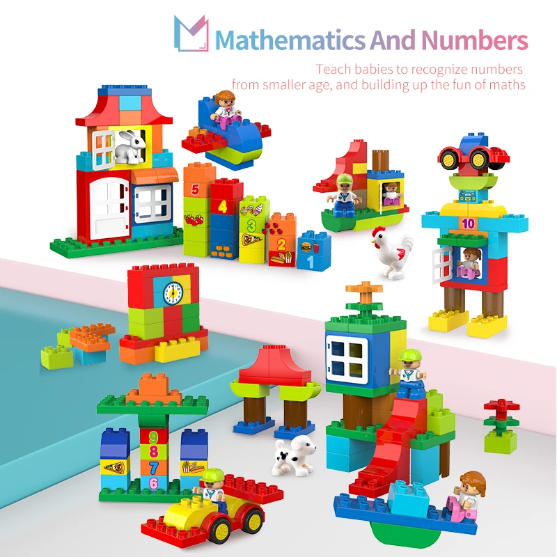 BURGKIDZ 166 шт DIY строительные блоки красочные мульти-формы фигурки животные