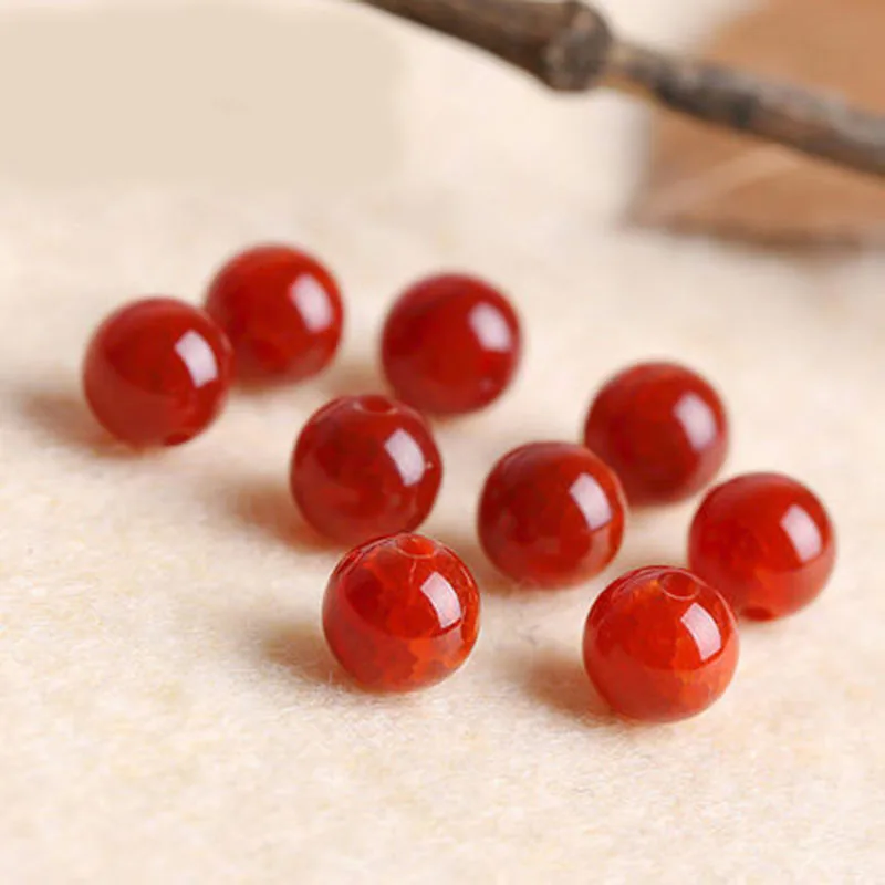 

4A натуральный красный агатовый цветок кварцевый кристалл Одиночная бусина DIY бусины для изготовления ювелирных изделий