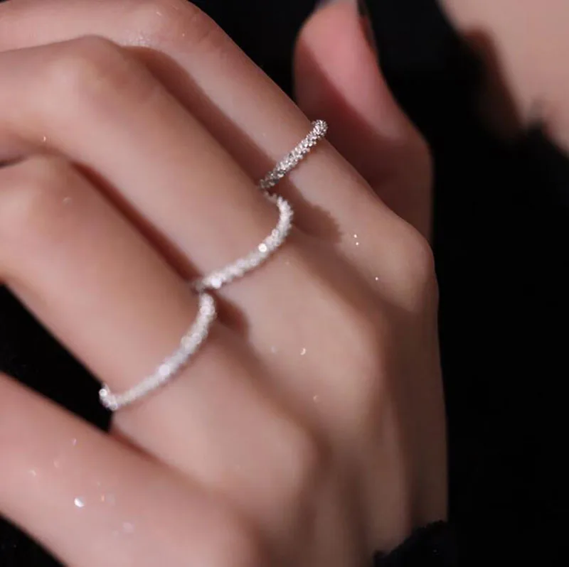 Новинка великолепное серебряное блестящее кольцо для женщин в Корейском стиле