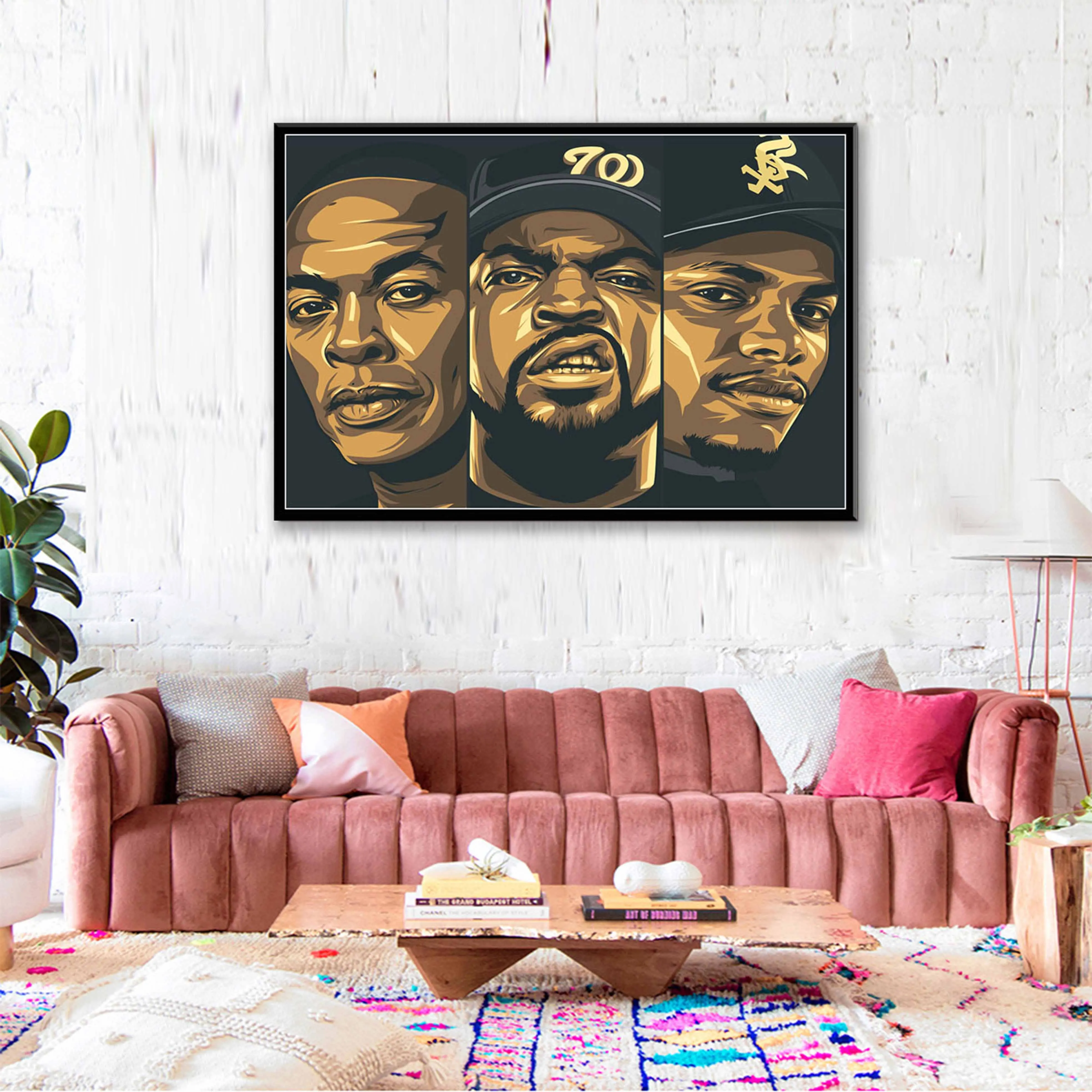 

NWA N.W.A. Hot Hip Hop Music Star Rap Singer Ice Cube Eazy-E Art Painting Silk Canvas Poster Wall Home Decor quadro cuadros