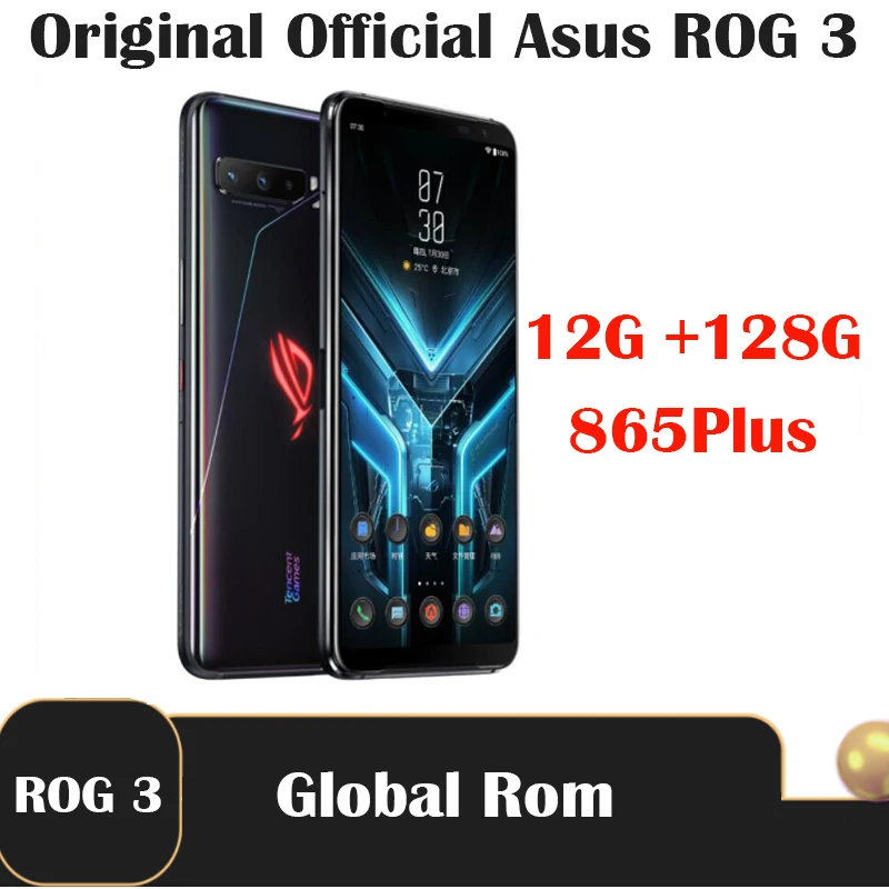Смартфон ASUS ROG 3 5G 12 Гб ОЗУ 128 ПЗУ Snapdragon 865 Plus 6 59 дюйма NFC Android Q 6000 мАч 64.0 МП глобальная