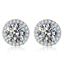 moissanite round earring cut total 0 5ct d color diamond test passed moissanite fashion silver jewelry girlfriend gift