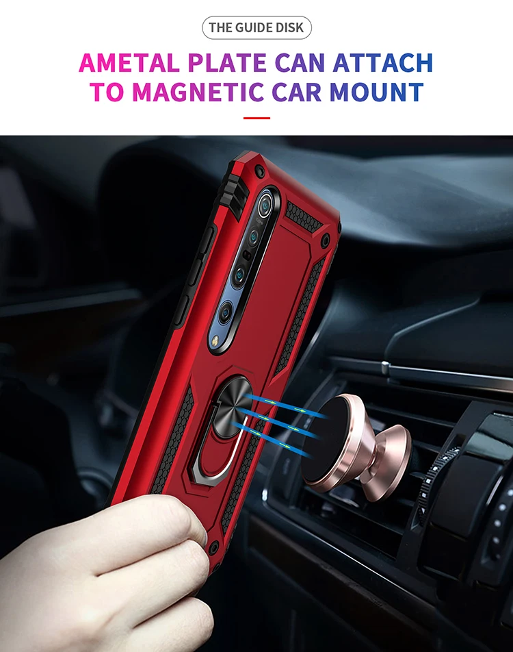 

Чехол для телефона xiaomi 10 10pro, чехол с кольцом на палец, автомобильный держатель, подставка с магнитной присоской