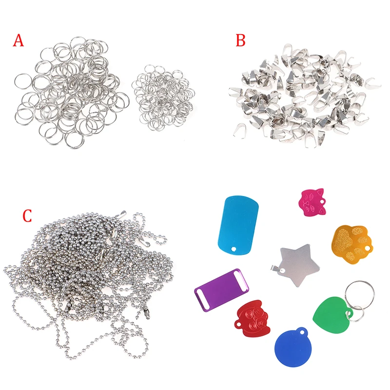 10/100 шт цепочки для ключей бирки кольца с белым покрытием Сталь круглый