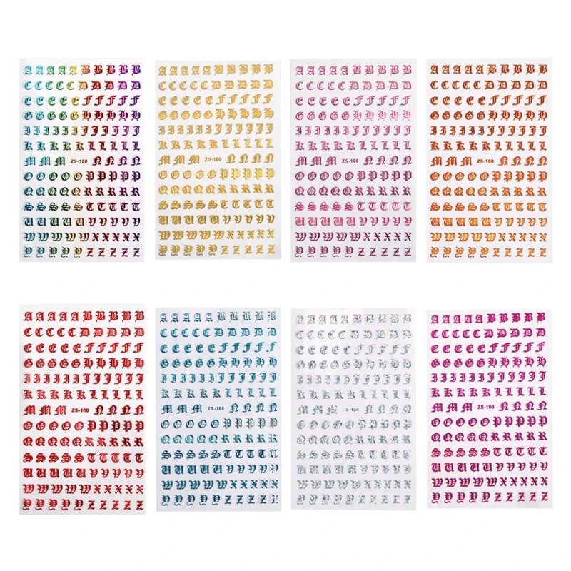 

Retro Letters Chunky Glitter Nail Art Decorative Stickers UV Epoxy Resin Filling XXFB