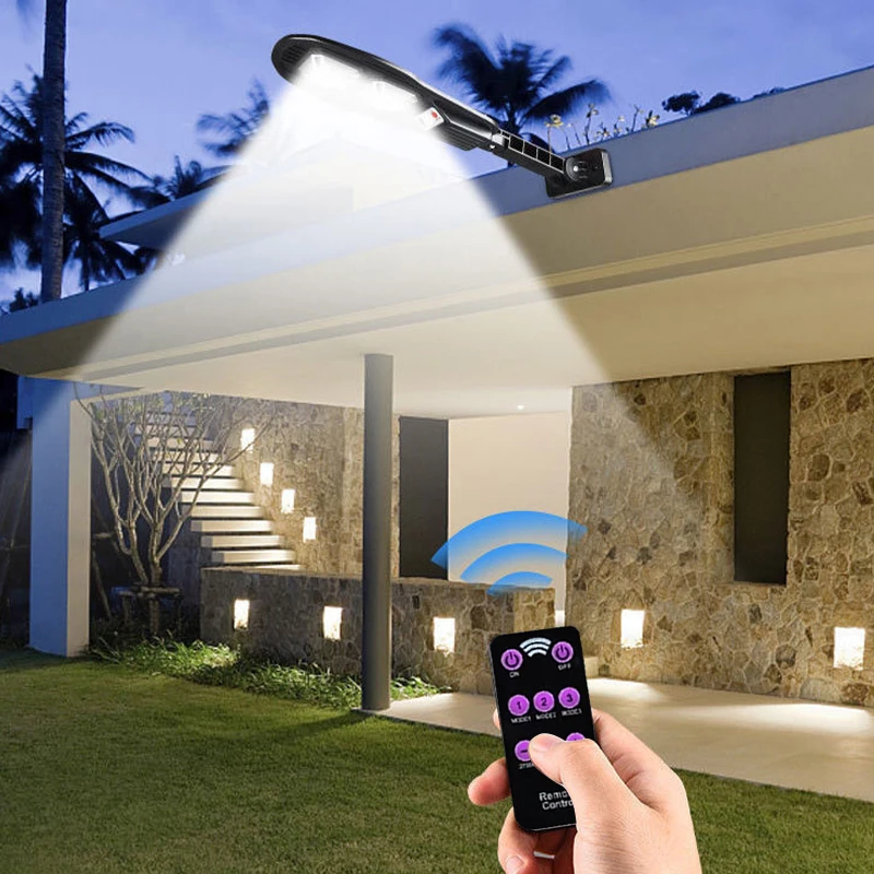 

300W Solar LED Street Light Waterproof Smart Remote Control PIR Motion Sensor Lamp Outdoor Garden Security Wall Light