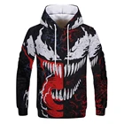 Толстовка Веном для мужчин и женщин, мужская повседневная универсальная Толстовка большого размера в стиле хип-хоп и Харадзюку С 3D-принтом