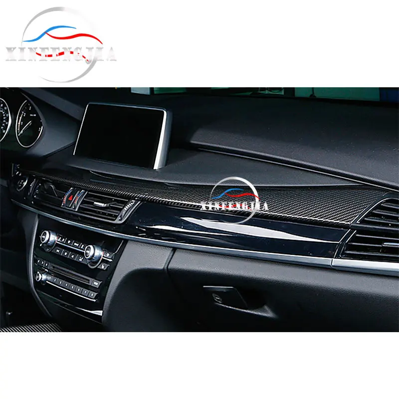 

For BMW X5 X6 F15 F16 14-18 100% Real Carbon Fiber Console Frame Stripe Dec Cover Trim
