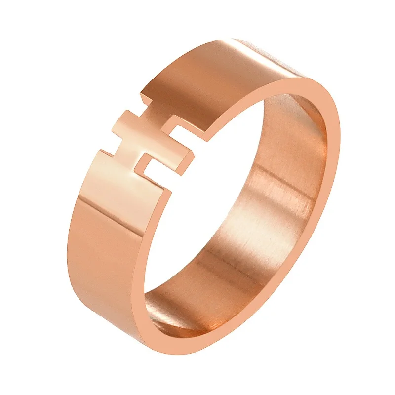 Модные Классические кольца с крестом розового золота для женщин Открытое кольцо