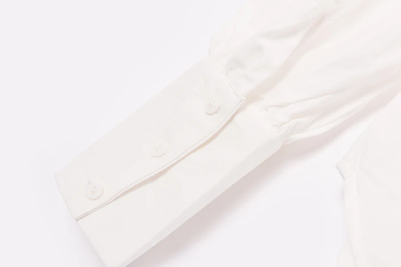 

[EAM] Women White Brief Bandage Bow Big Size Blouse New Lapel Long Sleeve Loose Fit Shirt Fashion Spring Autumn 2021 1DD6919